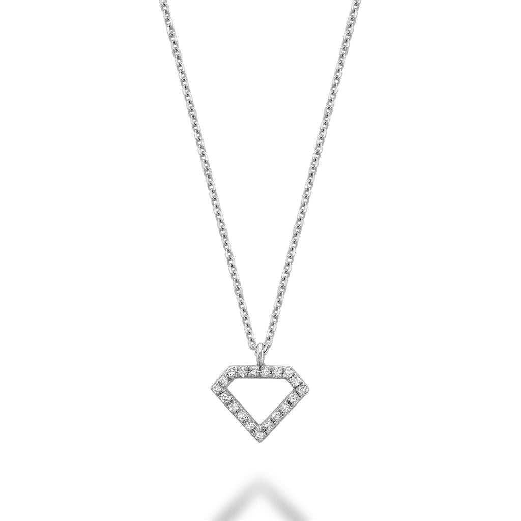 White Gold Petite Diamond Shaped Pendant