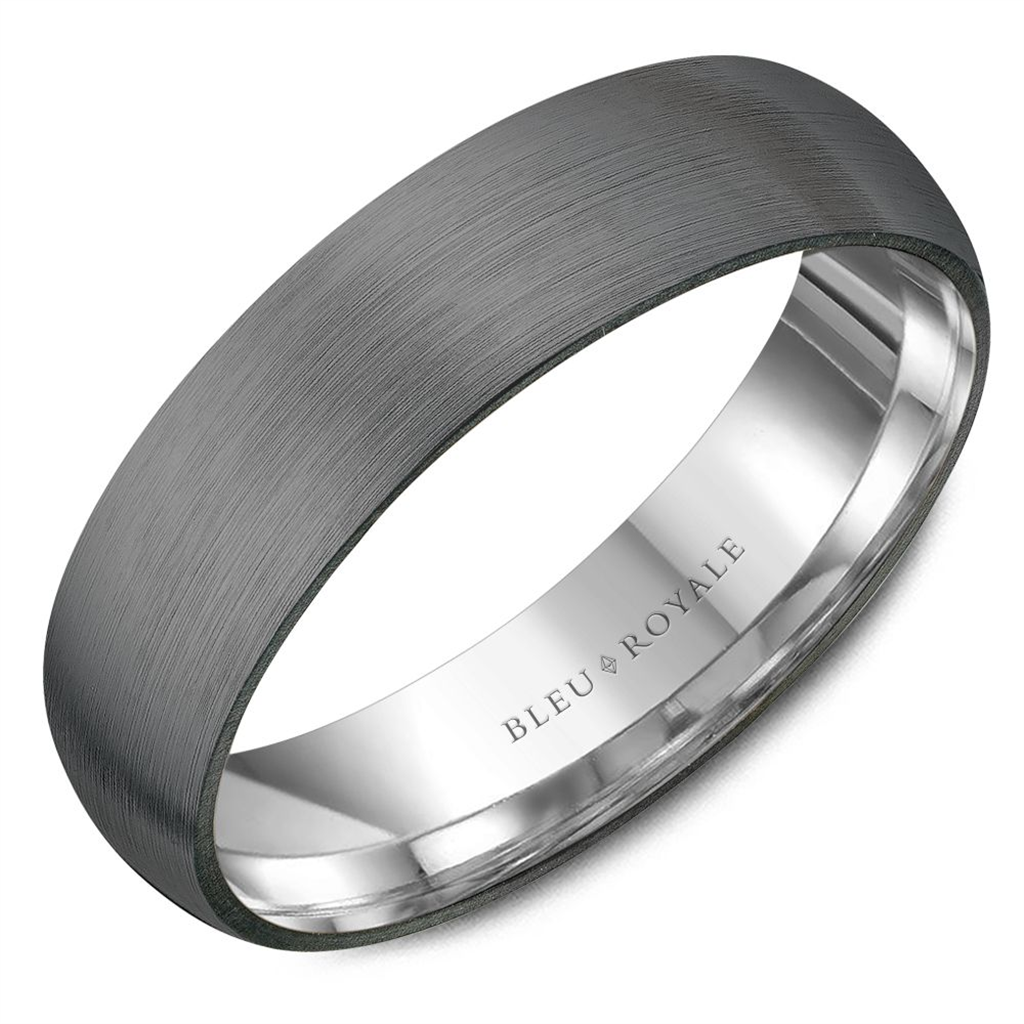 White Gold and Tantalum Wedding Band