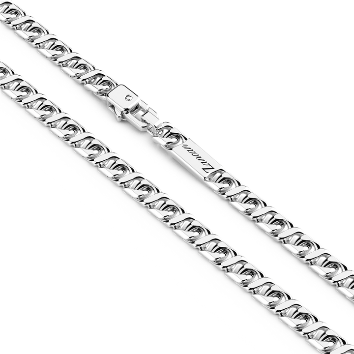 Silver Fancy Curb Chain - 22 Inches