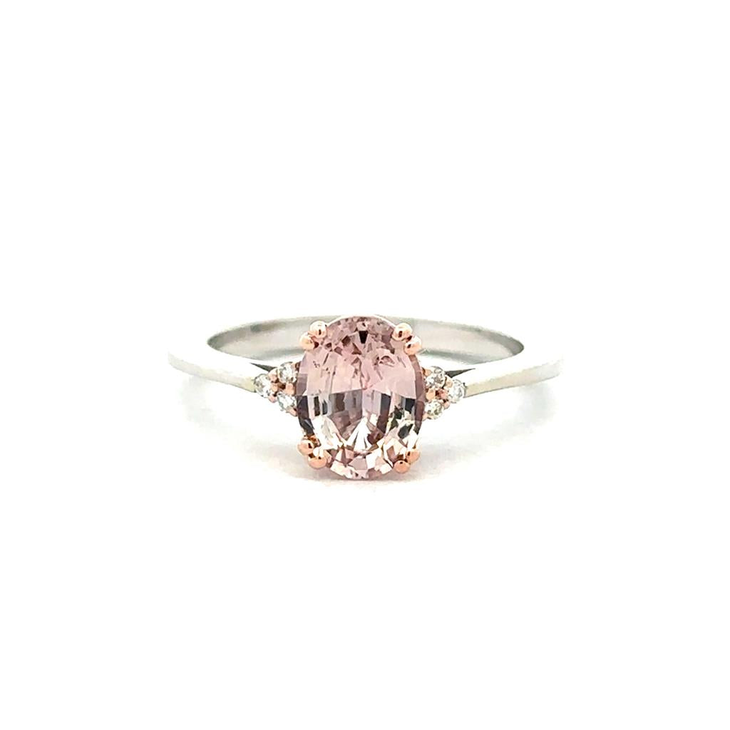 Pink Sapphire & Diamond Ring