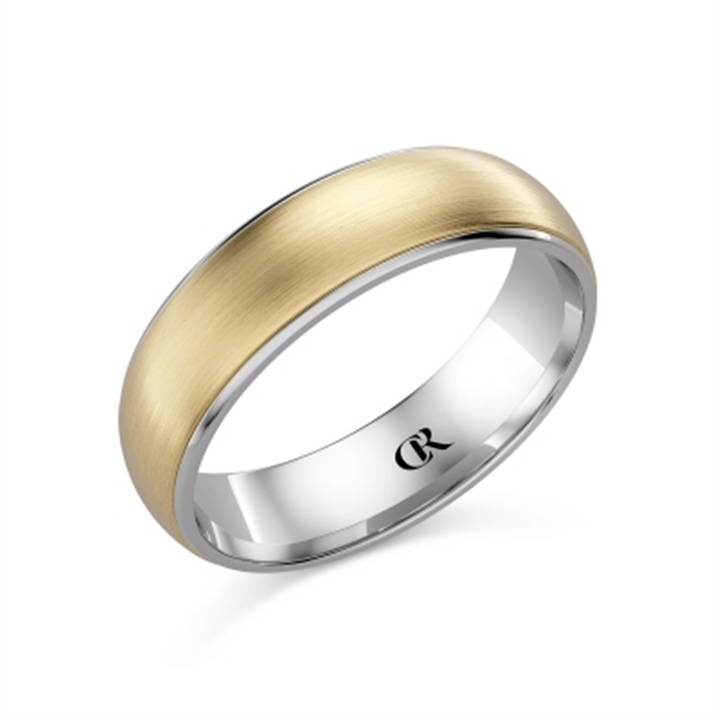Domed Gold & Silver Wedding Band