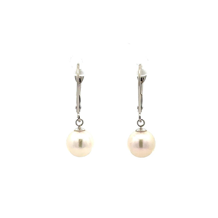 White Gold Akoya Pearl Earrings