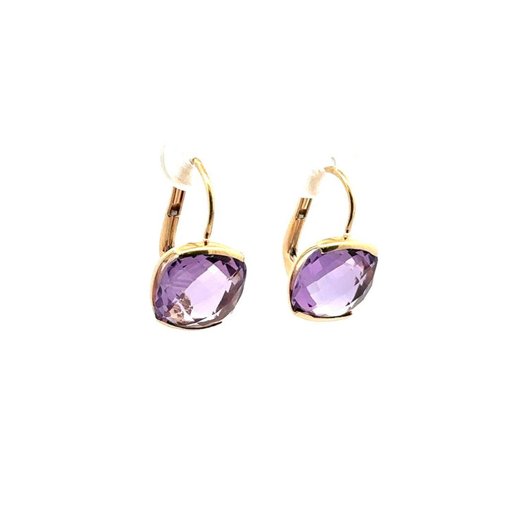 Checkerboard Amethyst Earrings