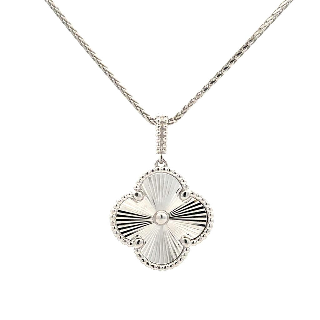 White Gold Clover Pendant