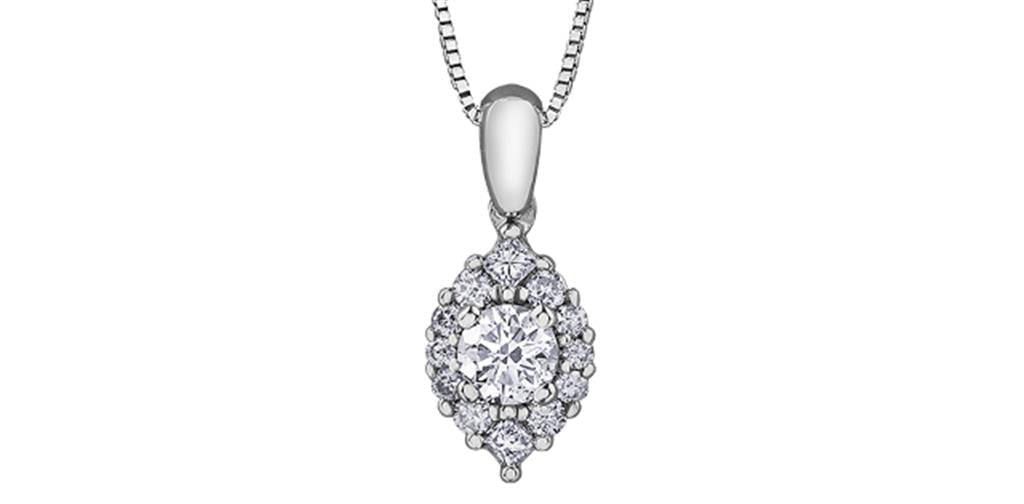 Diamond Cluster Pendant with Chain - Davidson's Jewellers