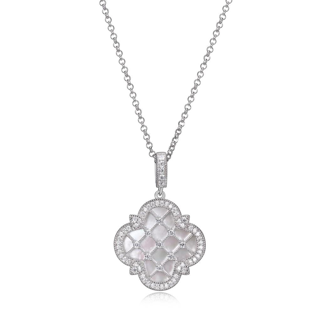 Silver, Mother of Pearl and CZ Pendant