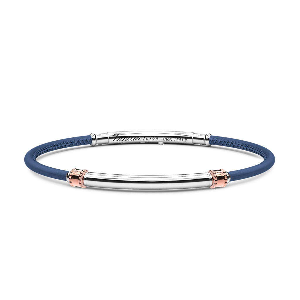 Blue Leather Bracelet