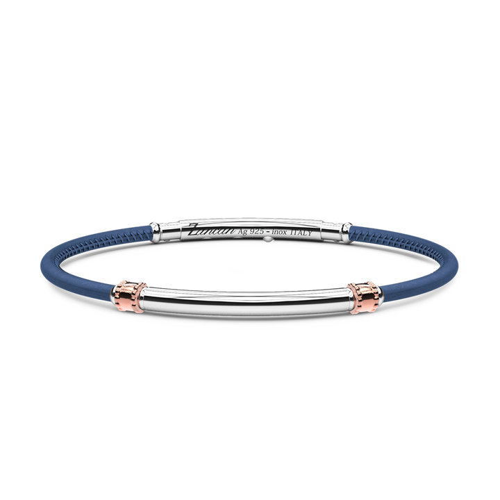Blue Leather Bracelet