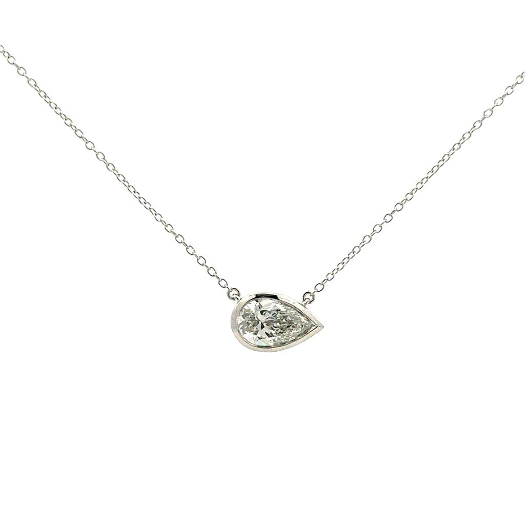 Pear-Shaped Pendant - White Gold