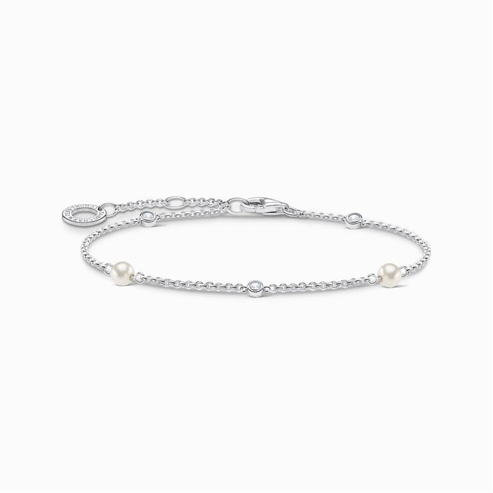 Silver, CZ and Pearl Bracelet