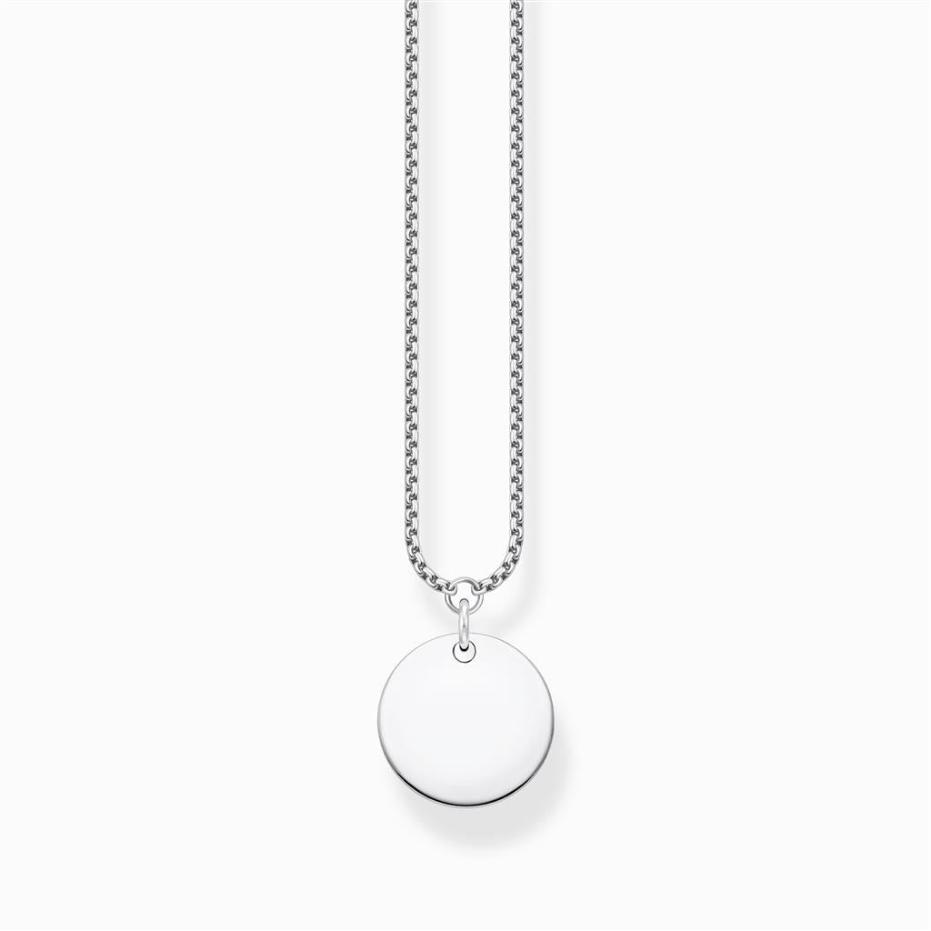 Silver Chain With Disc Pendant