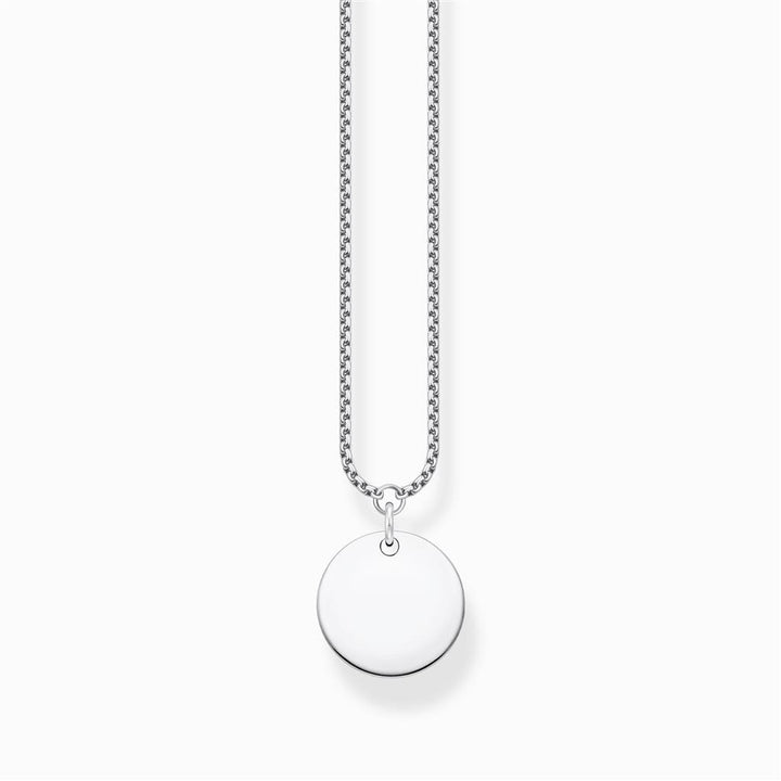 Silver Chain With Disc Pendant