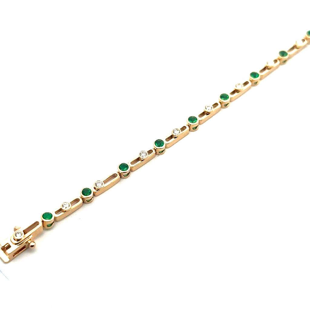 Emerald & Floating Diamond Bracelet