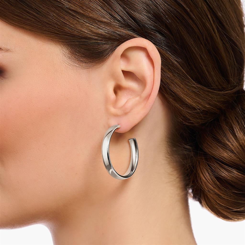 Sterling Silver Tubular Hoop Earrings