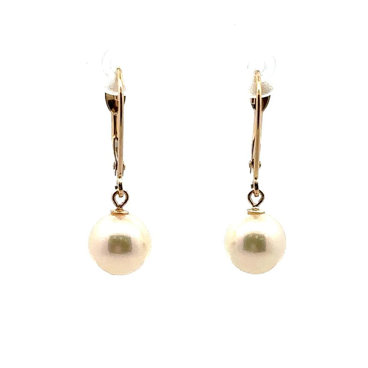 Yellow Gold Akoya Pearl Earrings