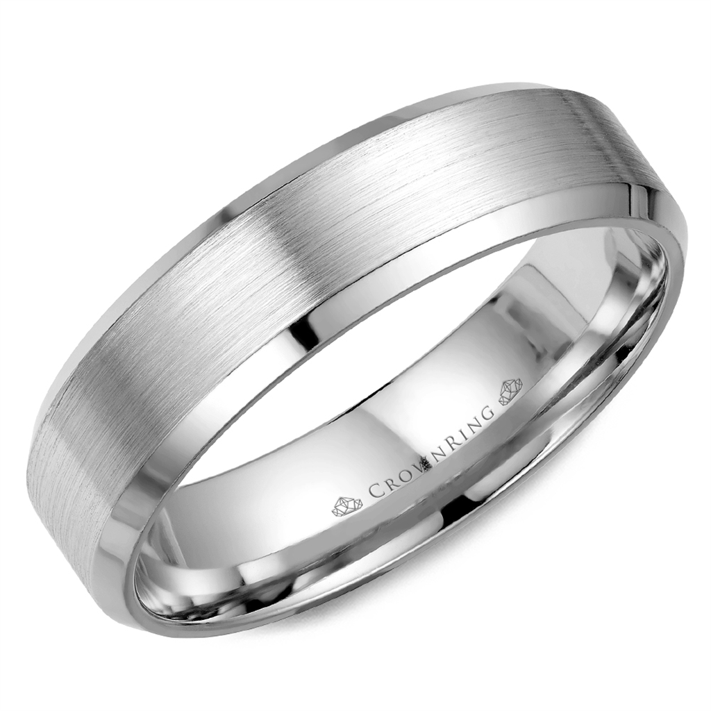 Palladium Wedding Band With a Brushed Finish Centre
