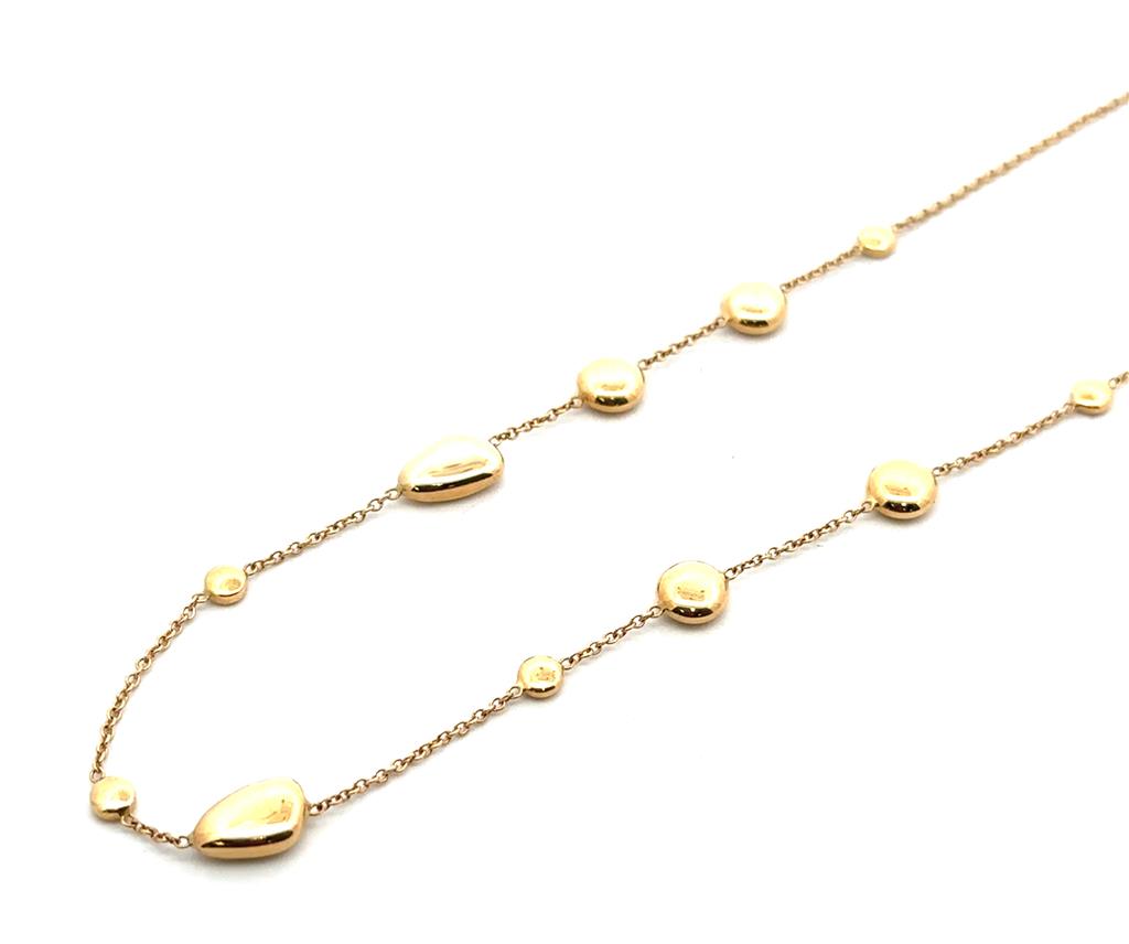 Yellow Gold Station Necklace - 18K