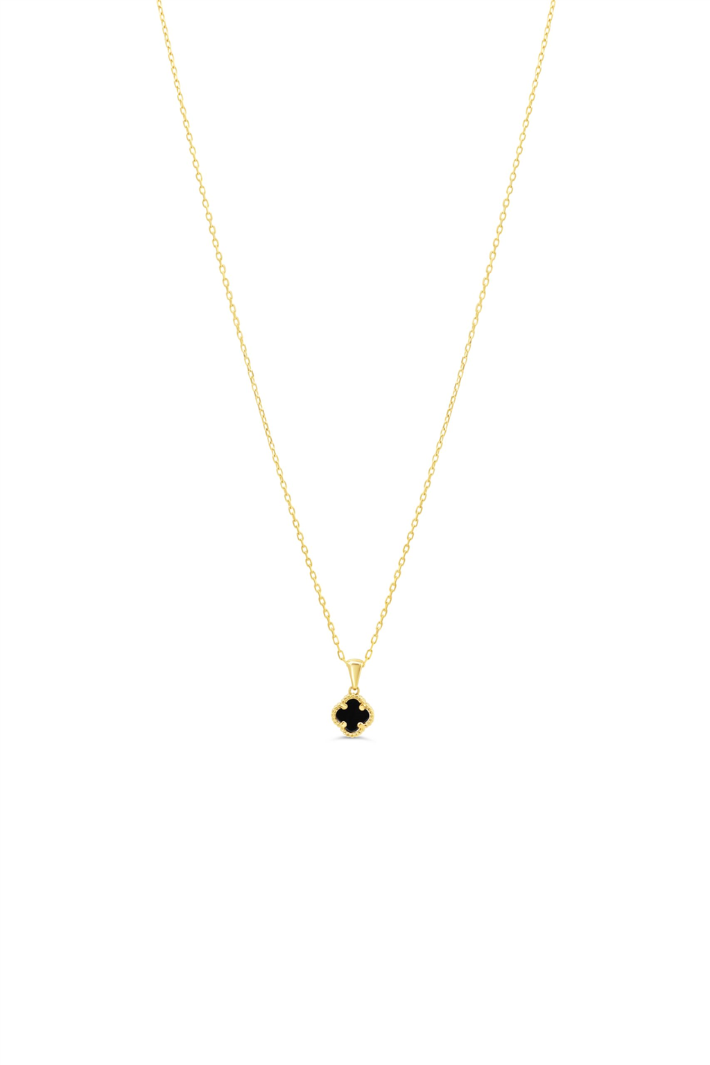 Mini Clover Pendant - Onyx