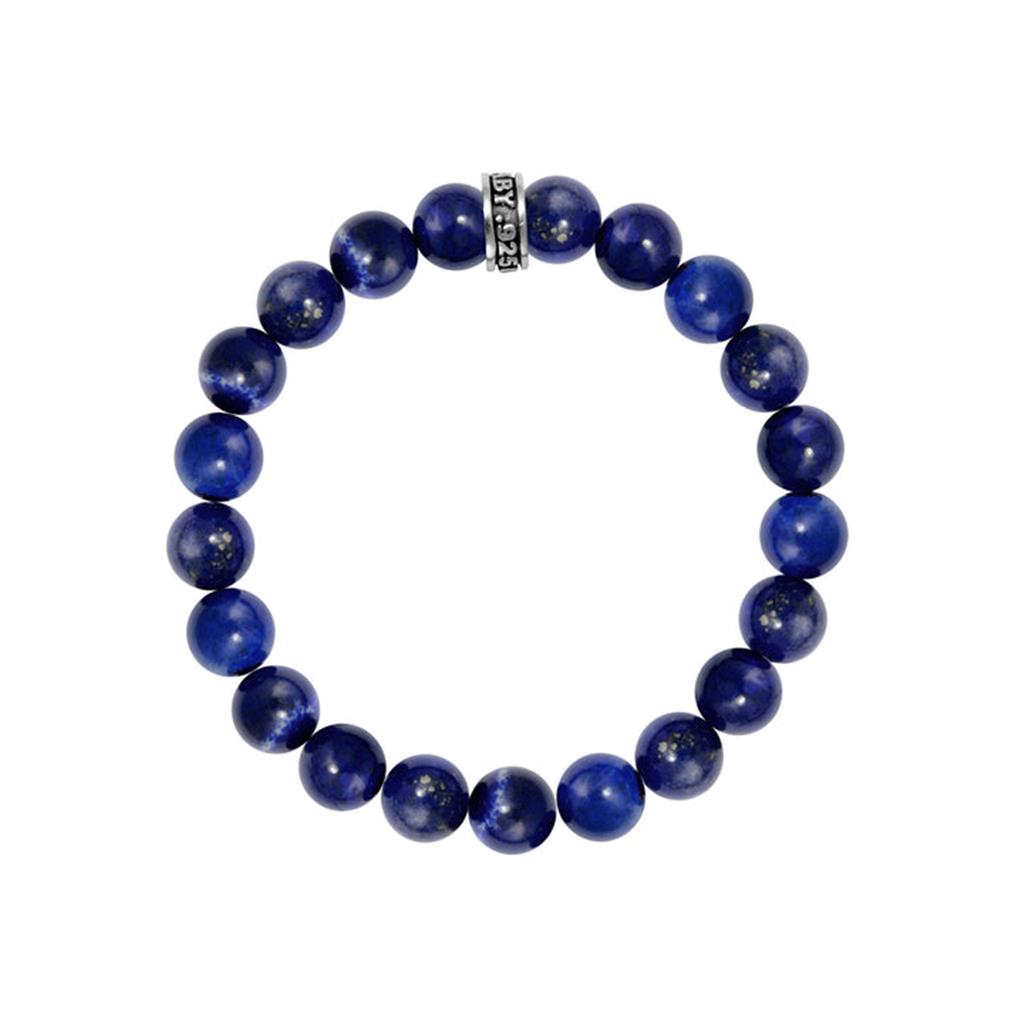 Lapis and Sterling Silver Stretch Bracelet