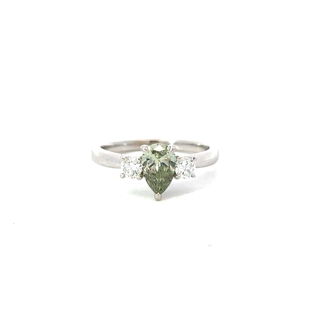 Fancy Green Lab Grown Diamond Ring
