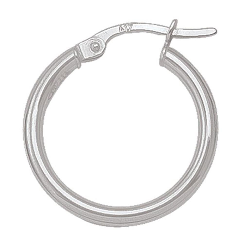 14K White Gold Thin Hoop Earrings