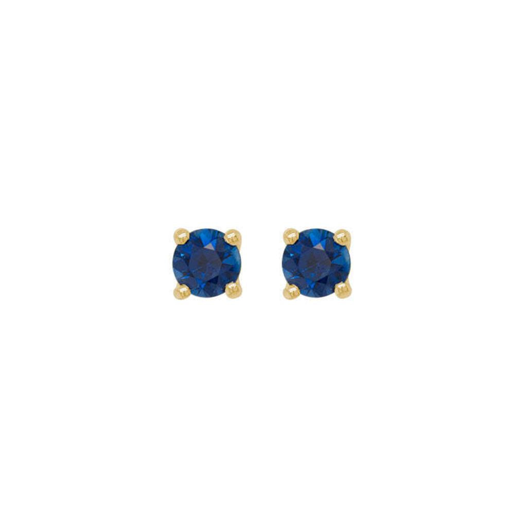Yellow Gold and Blue Sapphire Earrings