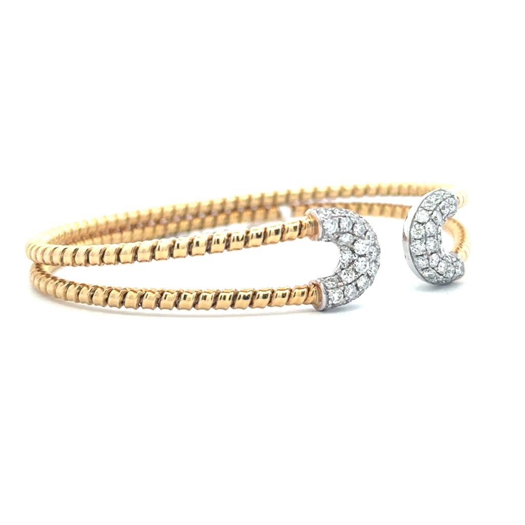 18K Gold & Diamond Bangle