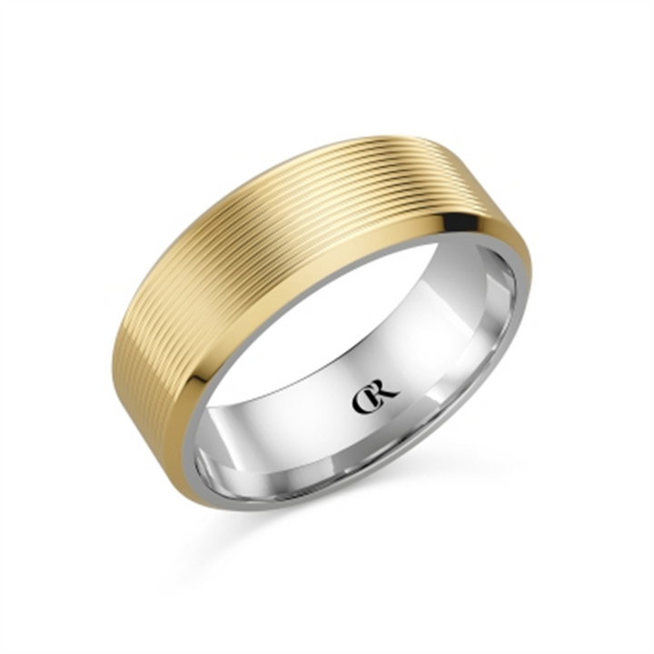 Ridged Gold & Silver Band