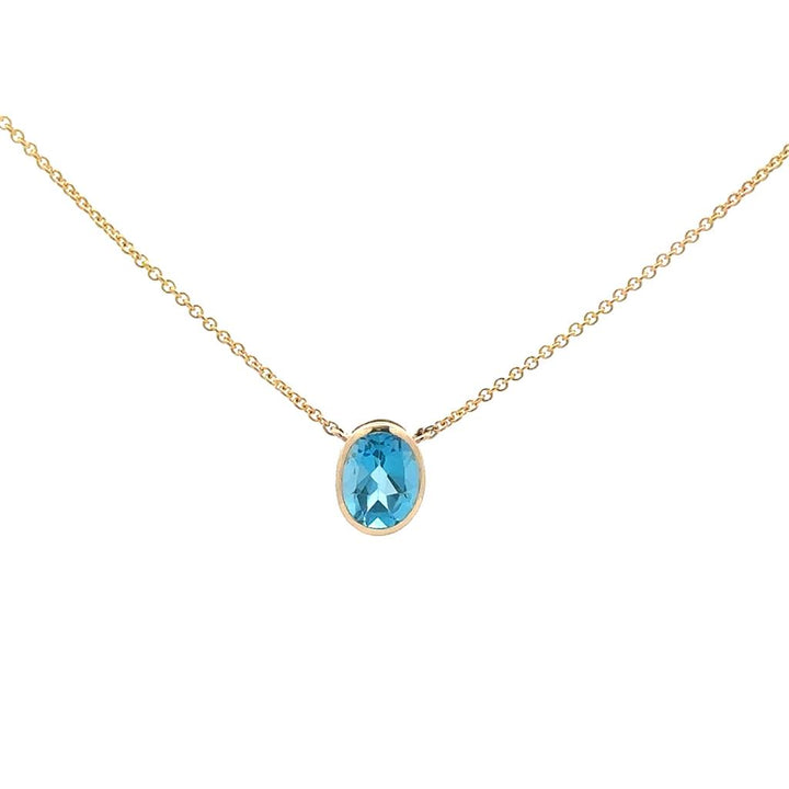 Oval Blue Topaz Pendant