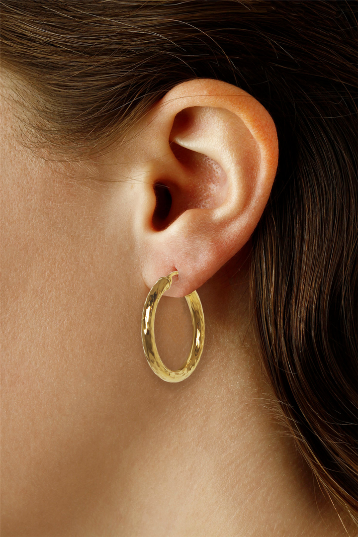 Patterned Gold Hoops