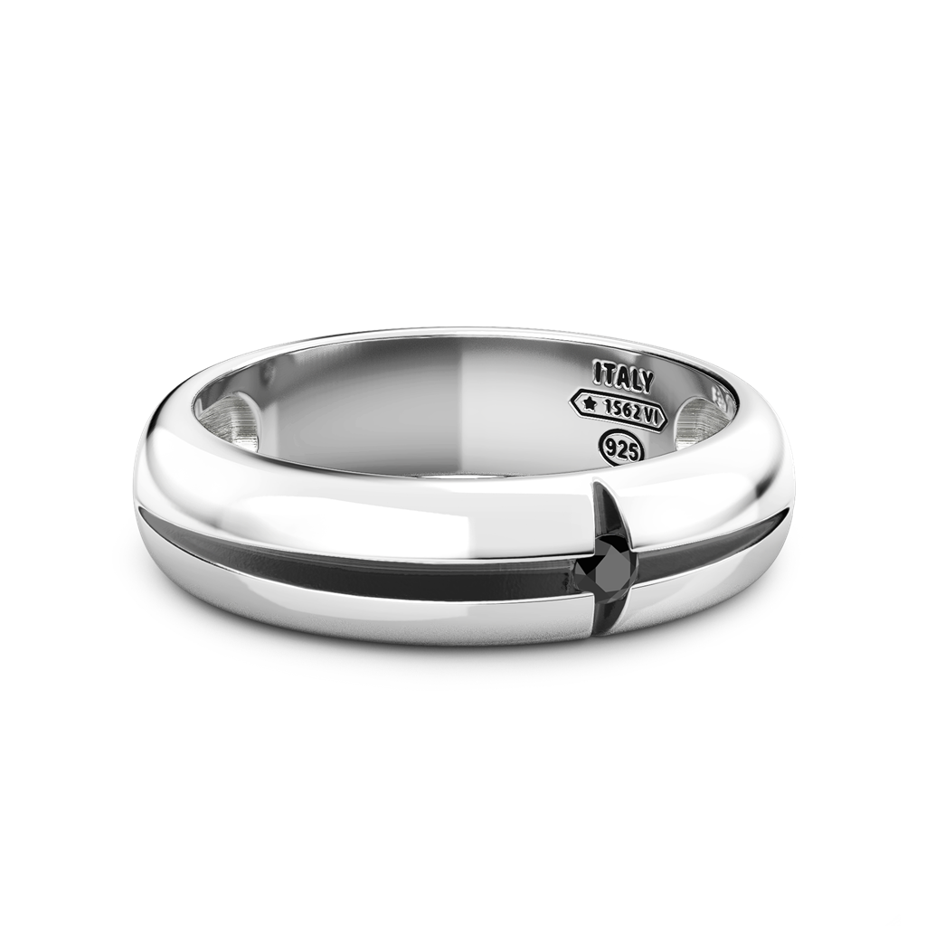 Silver & Black Spinel Ring
