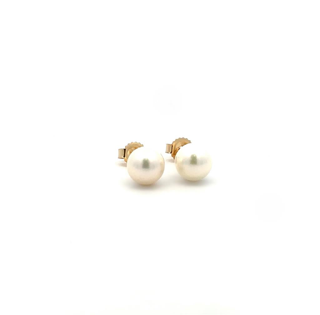 Akoya Pearl Stud Earrings - 6-6.5mm