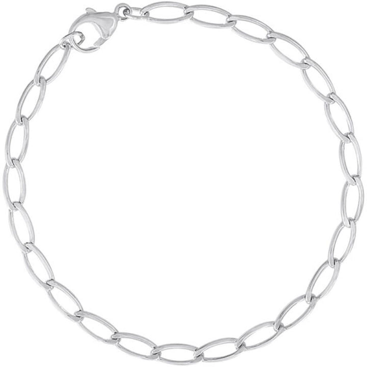 Silver Oval Link Charm Bracelet