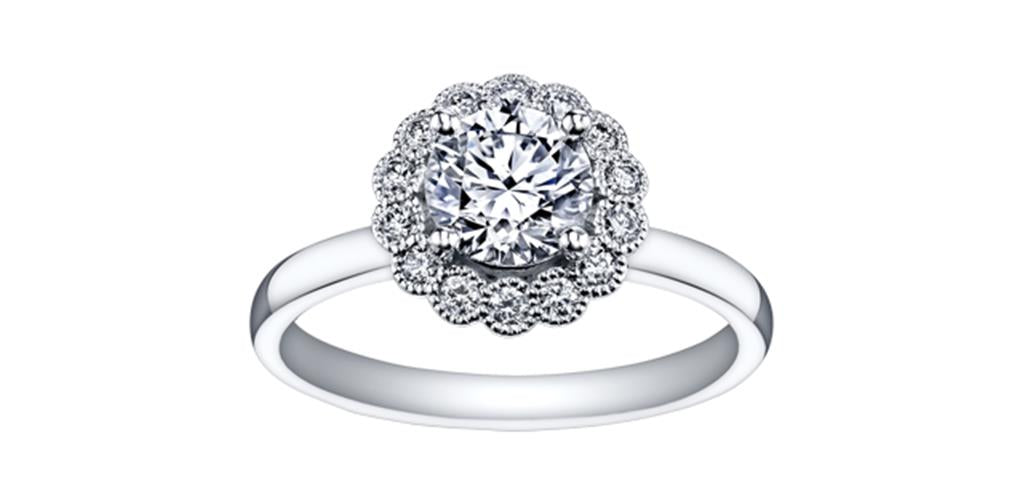 Maple Leaf Diamond Engagement Ring