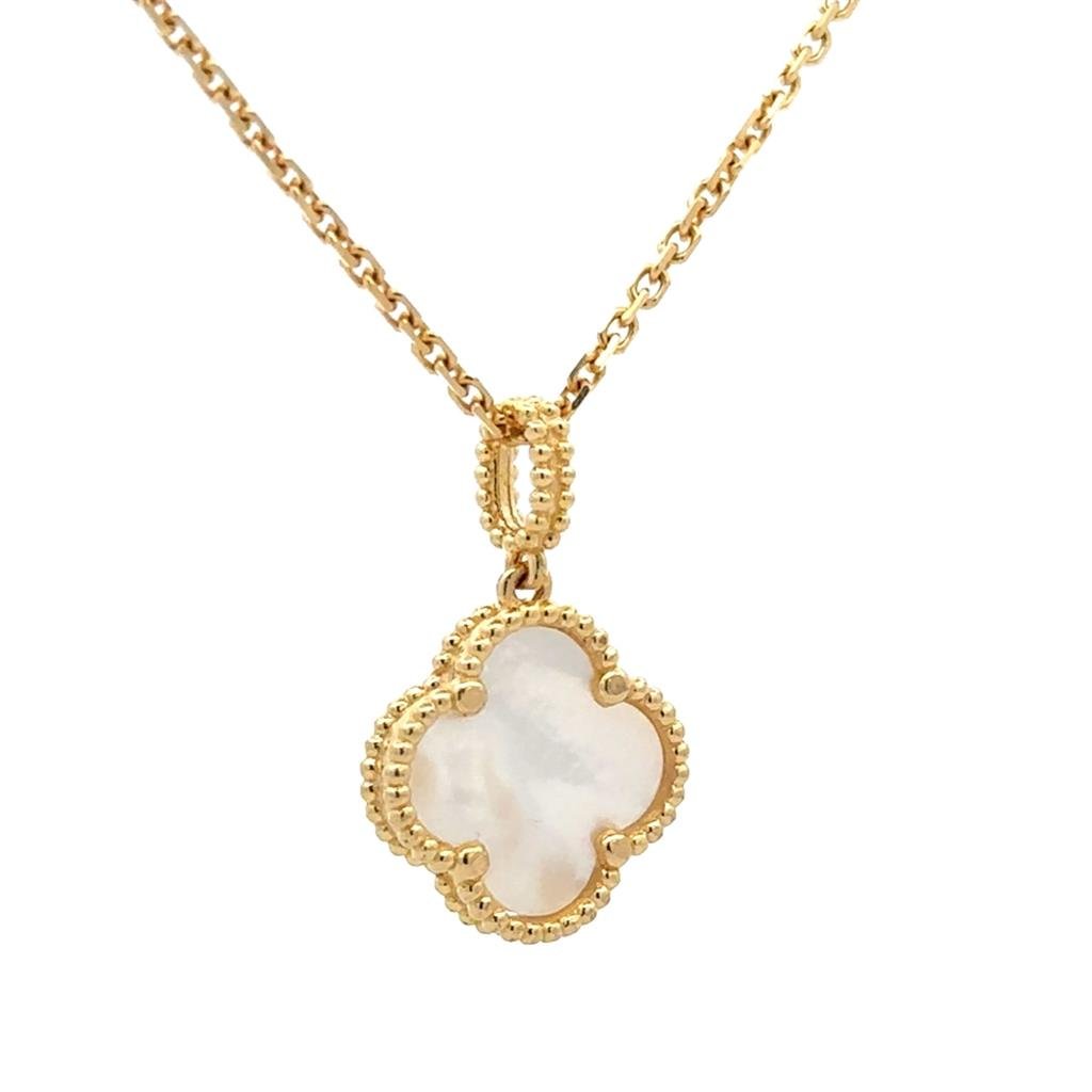 Gold and Mother of Pearl Clover - Davidson's Jewellers