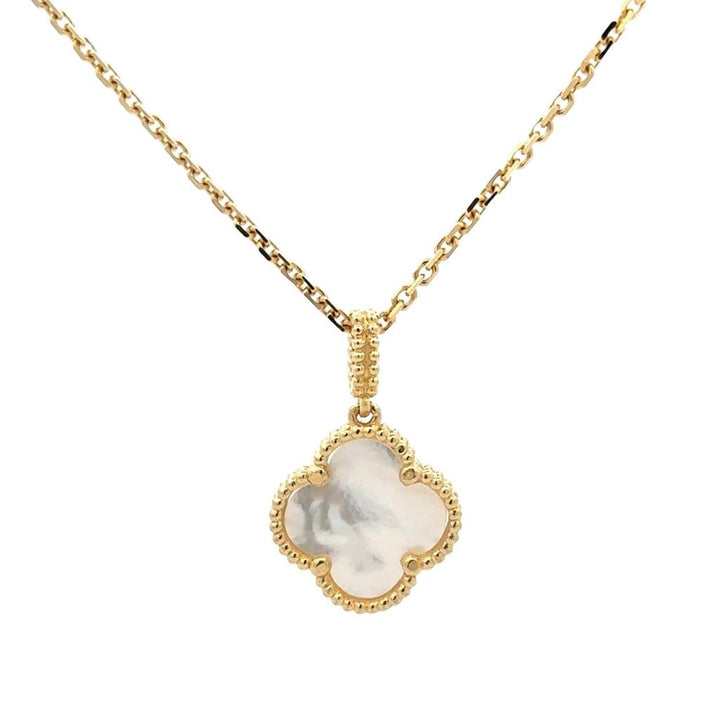 Gold and Mother of Pearl Clover - Davidson's Jewellers