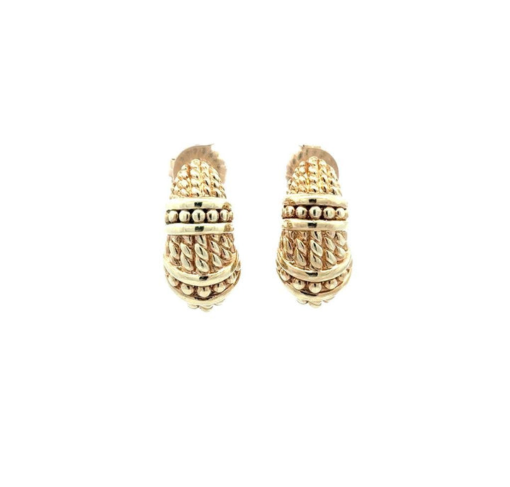 Gold J - Shaped Earrings - Davidson's Jewellers