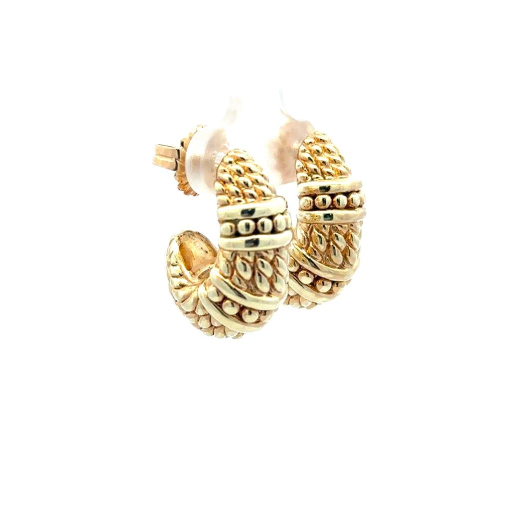 Gold J - Shaped Earrings - Davidson's Jewellers