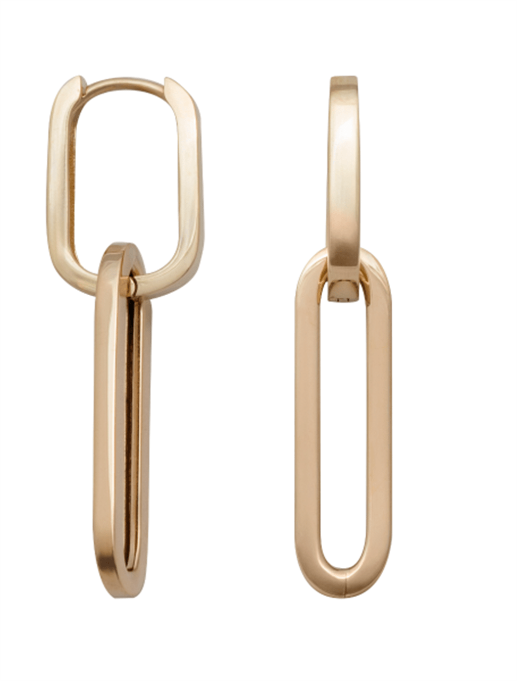 Gold Paperclip Earrings - Davidson's Jewellers