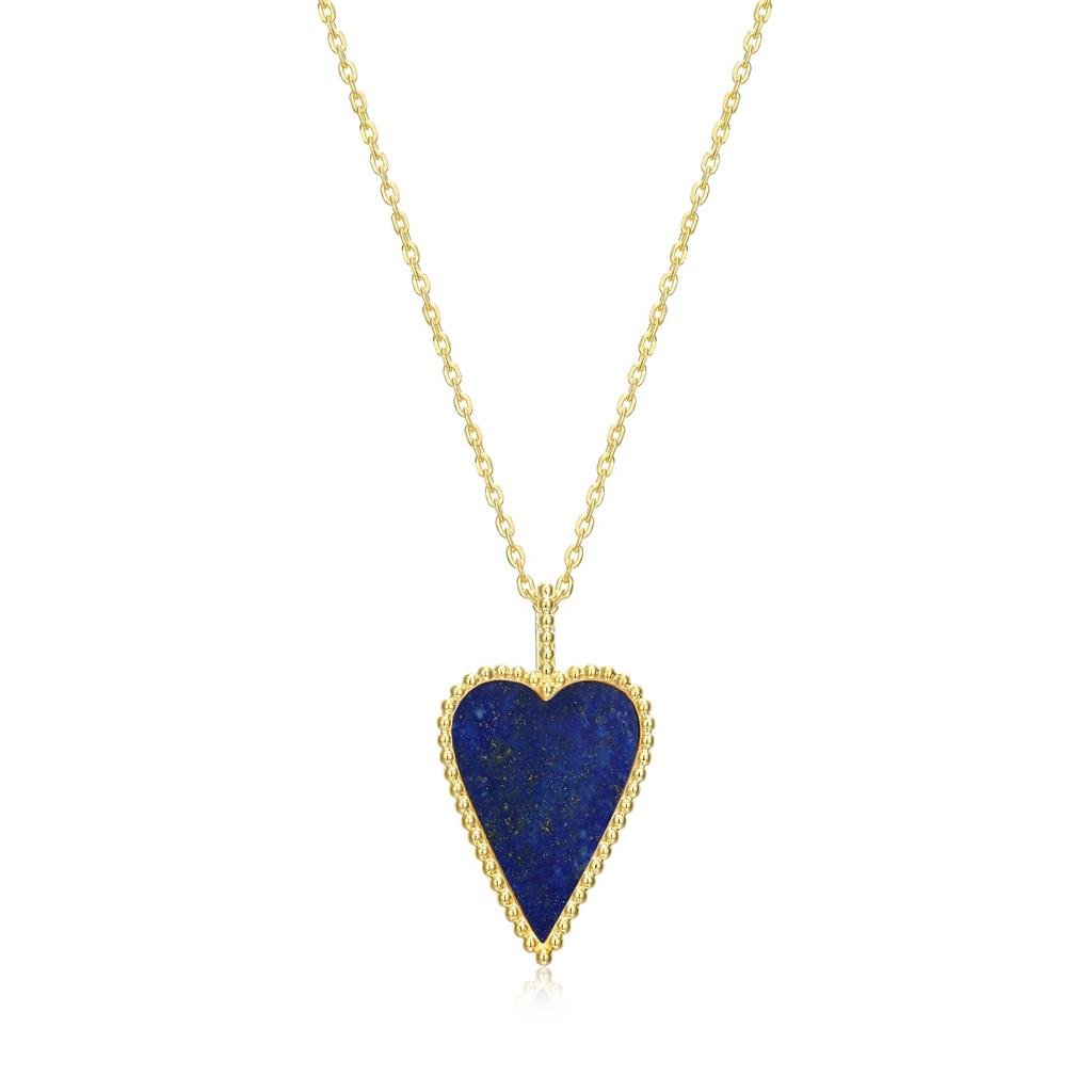 Gold Plated Lapis Heart Pendant - Davidson's Jewellers