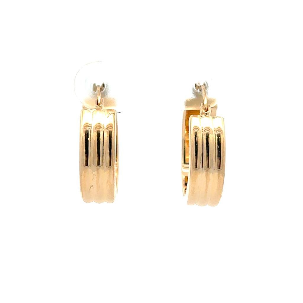 Gold Ridged Hoops - Davidson's Jewellers