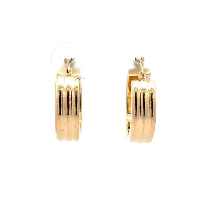 Gold Ridged Hoops - Davidson's Jewellers