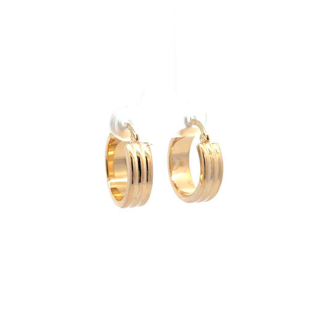 Gold Ridged Hoops - Davidson's Jewellers