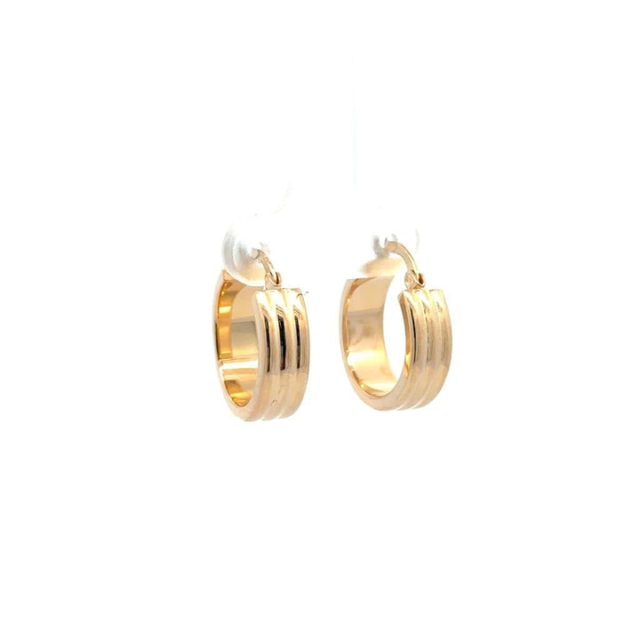 Gold Ridged Hoops - Davidson's Jewellers