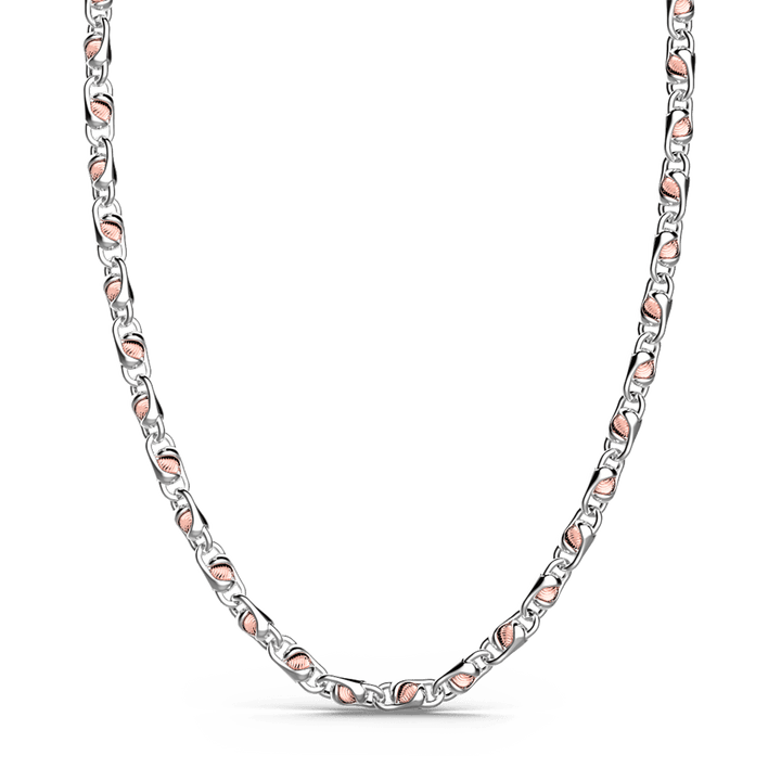 Heavy Silver & Rose Gold Chain - 20 Inches - Davidson's Jewellers