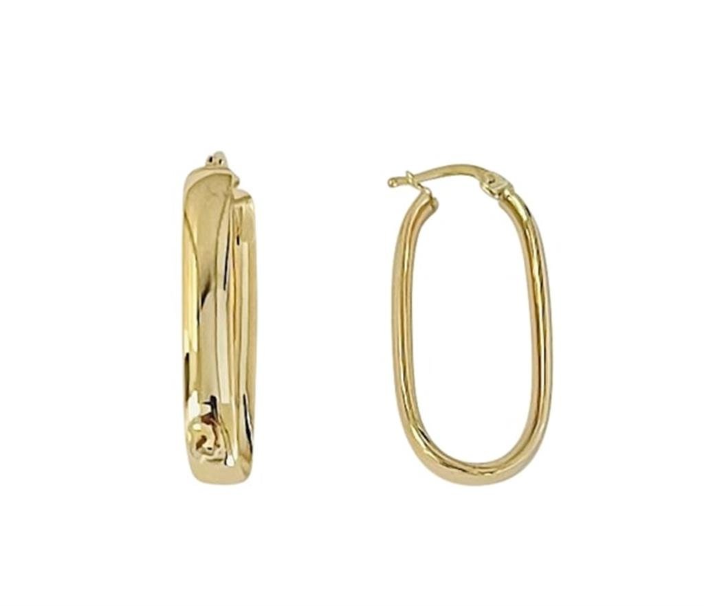 Long Oval Hoops - Davidson's Jewellers