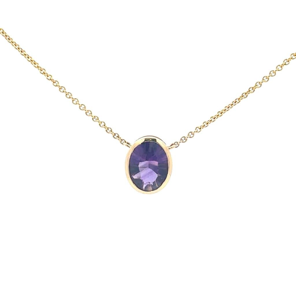 Oval Amethyst Pendant - Davidson's Jewellers
