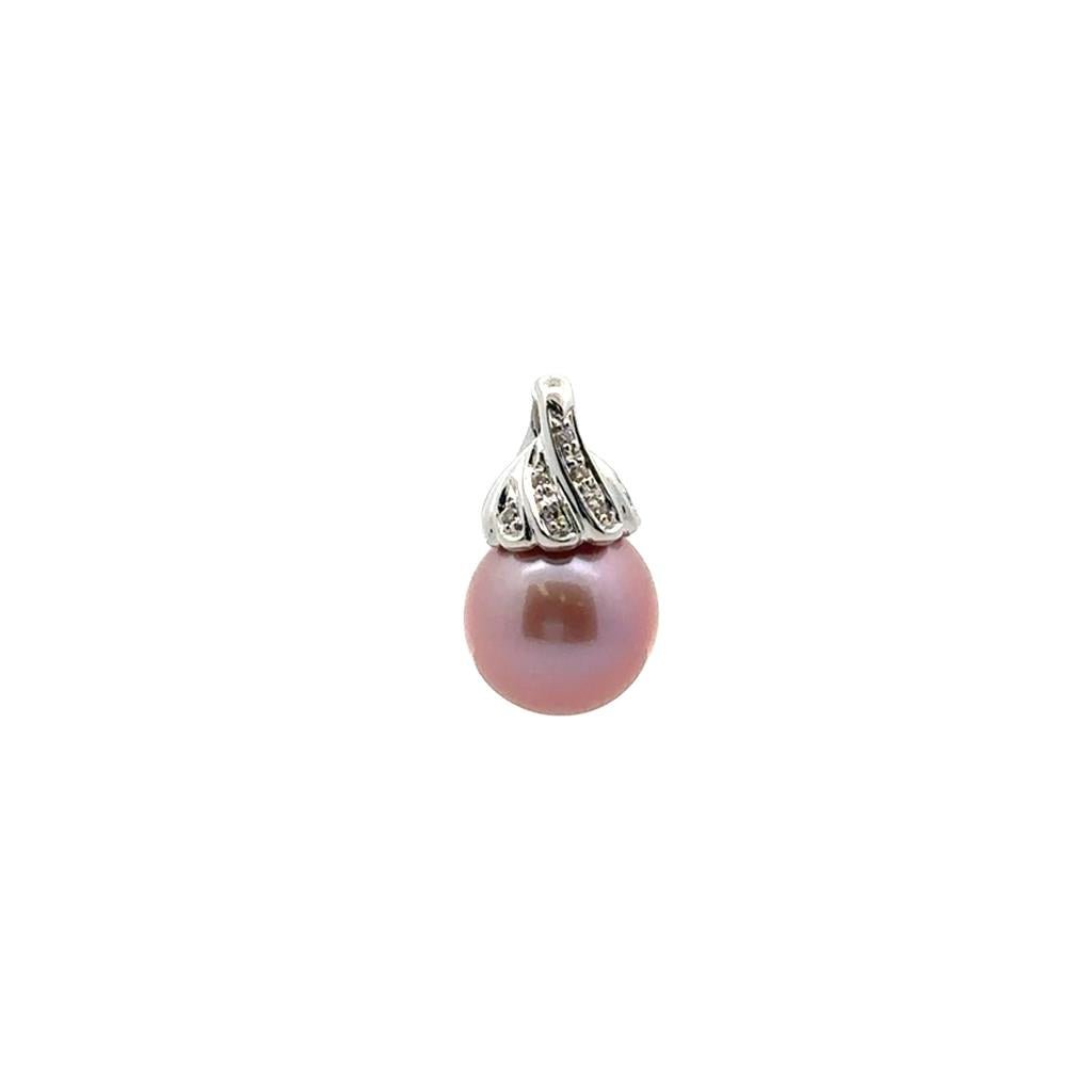 Pink Pearl & Diamond Pendant - Davidson's Jewellers