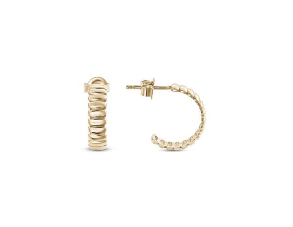 Ridged Gold Hoop Earrings - Davidson's Jewellers