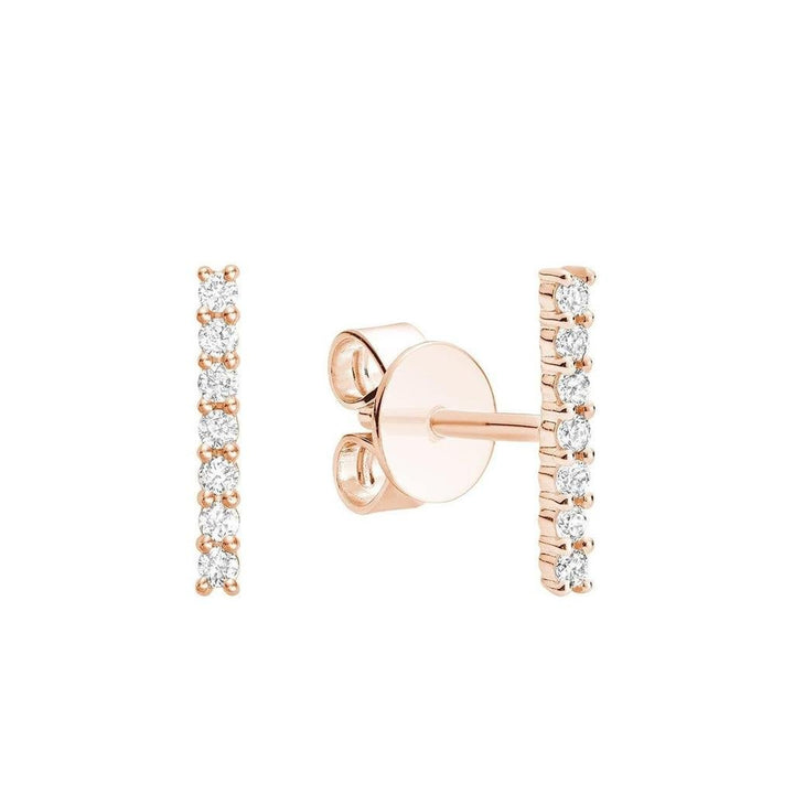 Rose Gold and Diamond Bar Earrings - Davidson's Jewellers